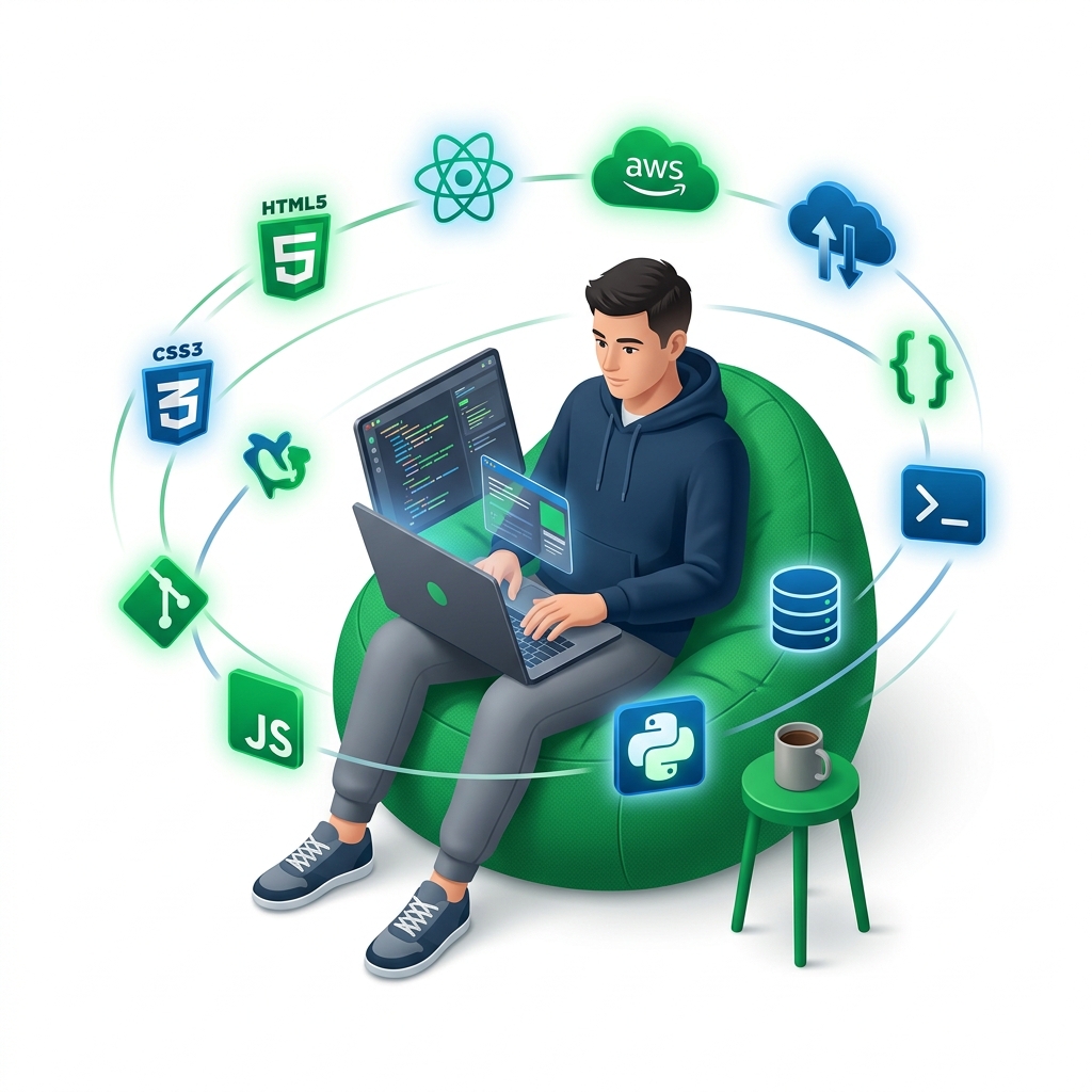 Professional software developer illustration